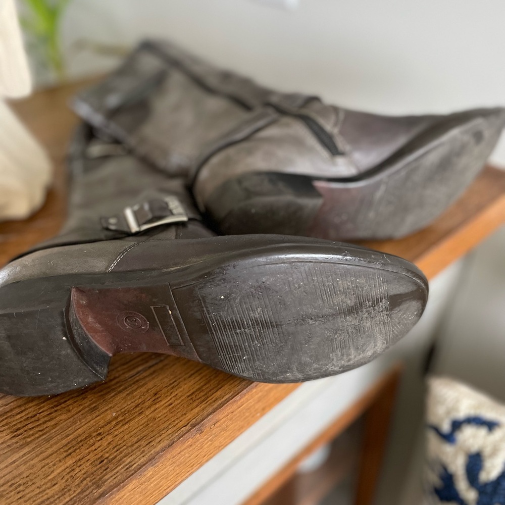 Italian grey leather boots - Picture 3 of 4